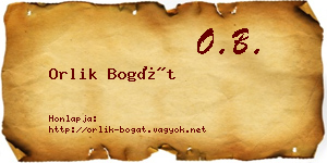 Orlik Bogát névjegykártya